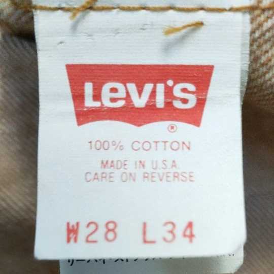 米国製.リーバイス.90s.91年10月.Levi's.510.オールド.ビンテージ.デニム..28インチ.キャメル.ブラウン.ボタン裏.525.検索.501XX.550.560_画像9