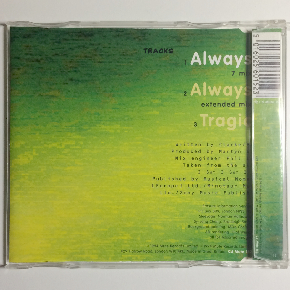 Erasure「Always」UK盤中古CD（Andy Bell, Vince Clarke, イレイジャー, MUTE, I Say I Say I Say）_画像3