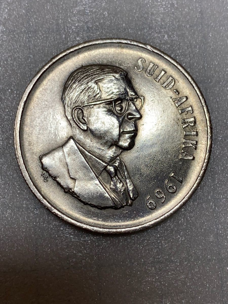 南アフリカ　1ランド　銀貨　1969年