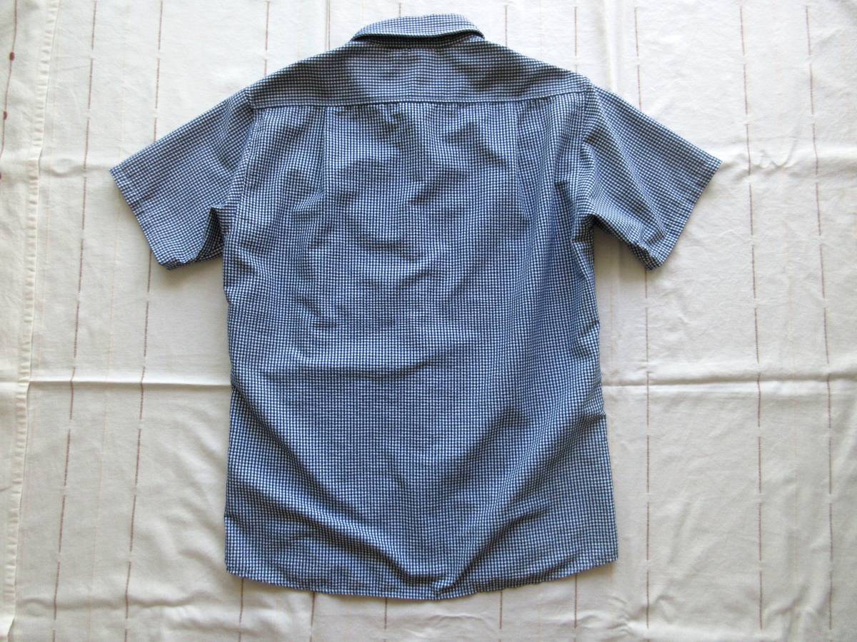 mont-bell モンベル WIC.ドライタッチ ショートスリーブシャツ 半袖シャツ メンズS 紺チェック柄 1114374 アウトドア