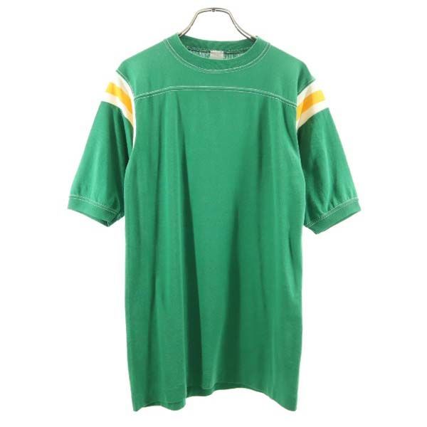 80s USA製 半袖 Tシャツ M グリーン SPRINGFOOT ヴィンテージ メンズ 210619 メール便可_80s USA製 半袖 Tシャツ M グリ 正面