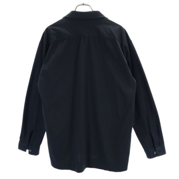 ブラックレーベルクレストブリッジ 三陽商会 日本製 長袖 オープンカラー シャツ M ブラック BLACK LABEL_CRESTBRIDGE ロゴ メンズ 220817_ブラックレーベルクレストブリッ 背面