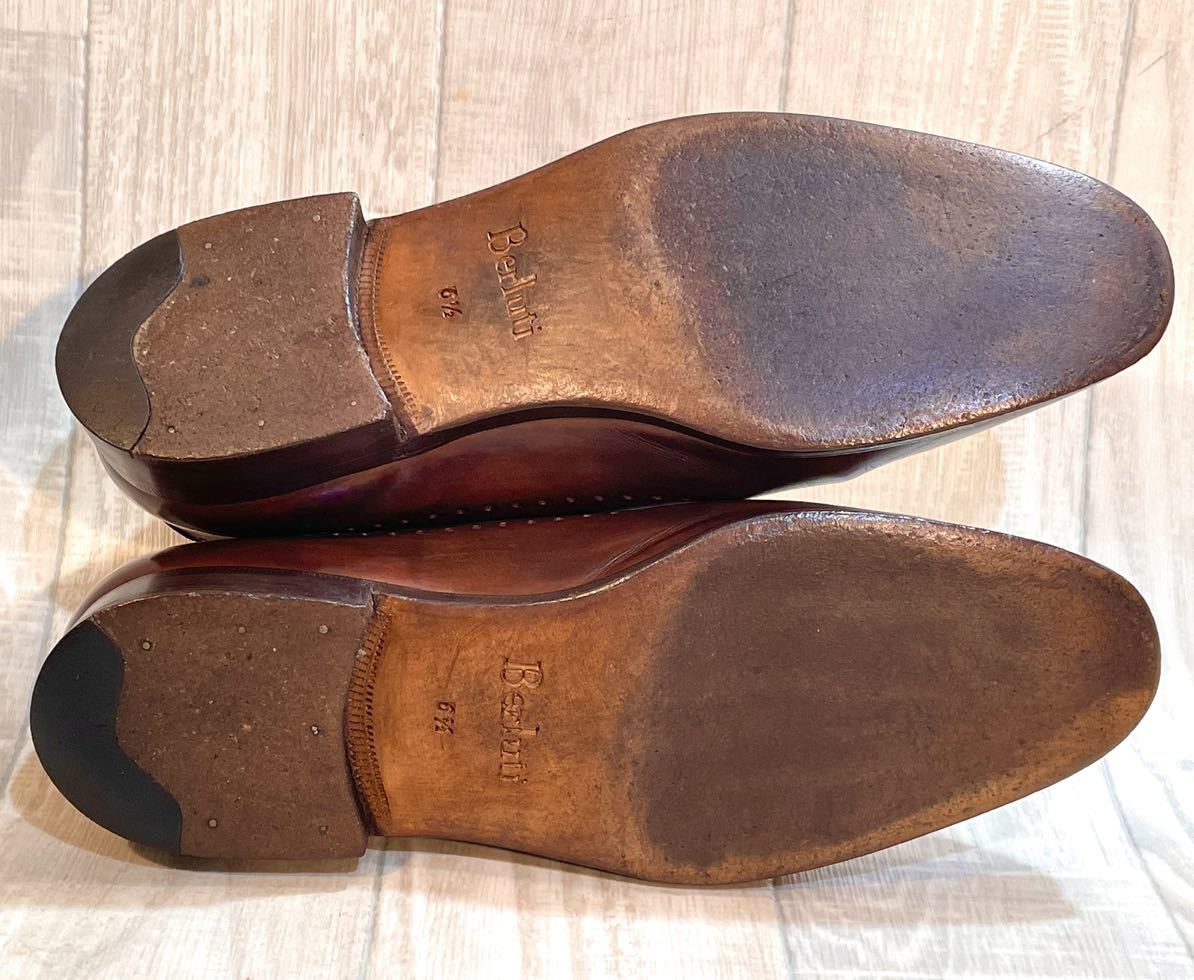 Berluti Berluti *25cm 6.5* отверстие cut оскфорд кожа обувь натуральная кожа платье обувь бизнес обувь кожа Italy производства чай мужской 