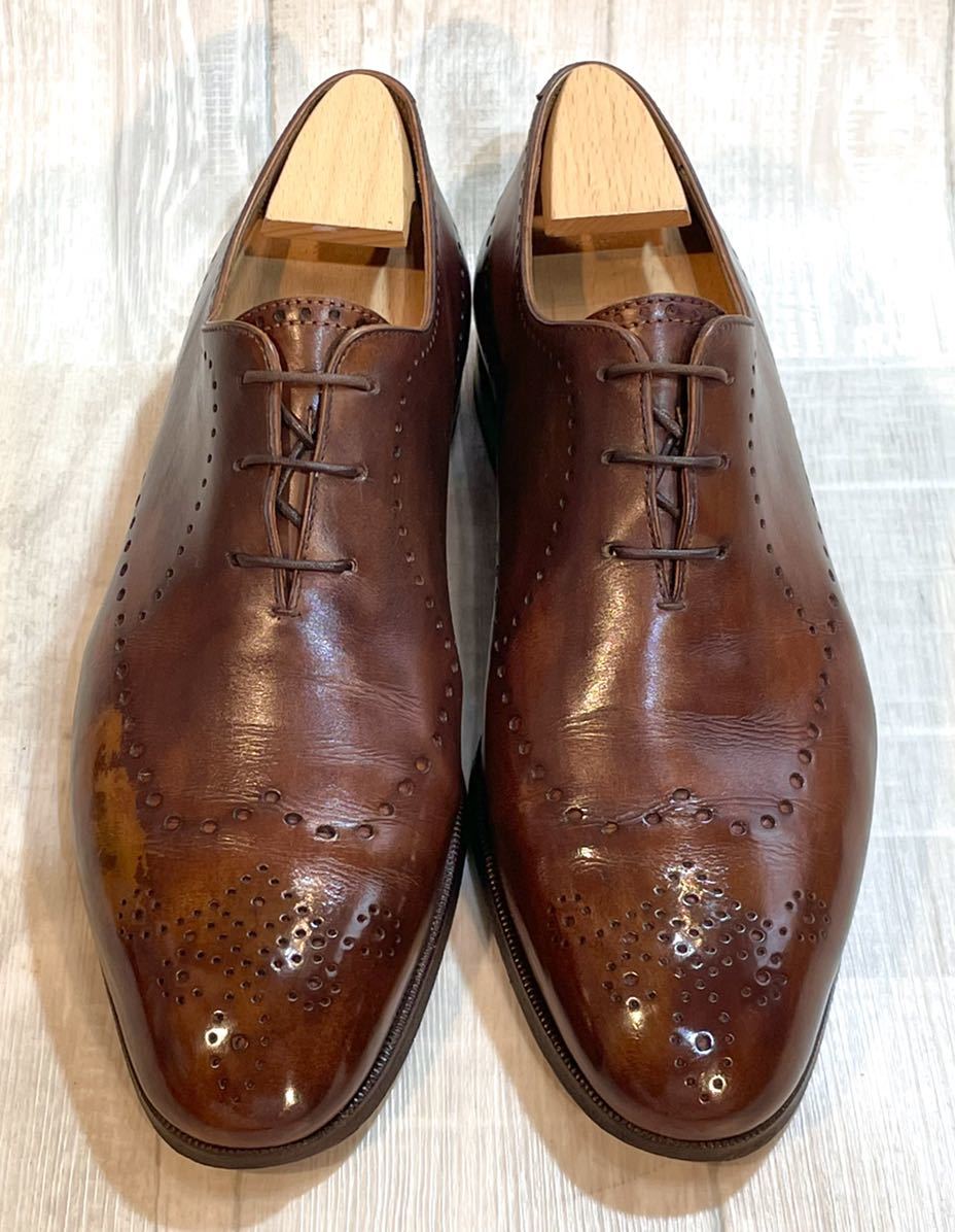 Berluti Berluti *25cm 6.5* отверстие cut оскфорд кожа обувь натуральная кожа платье обувь бизнес обувь кожа Italy производства чай мужской 