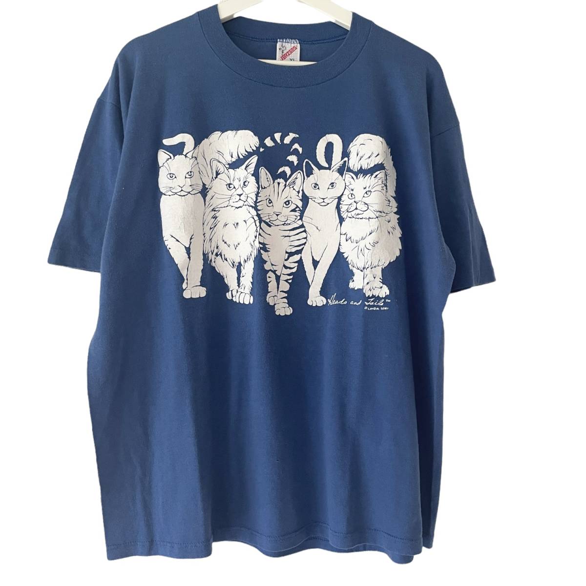 90's JERZEES Cat print tee by LINDA LORI made in USA 猫 T 90's JERZEES Cat print tee by LINDA LORI made in USA 猫 T