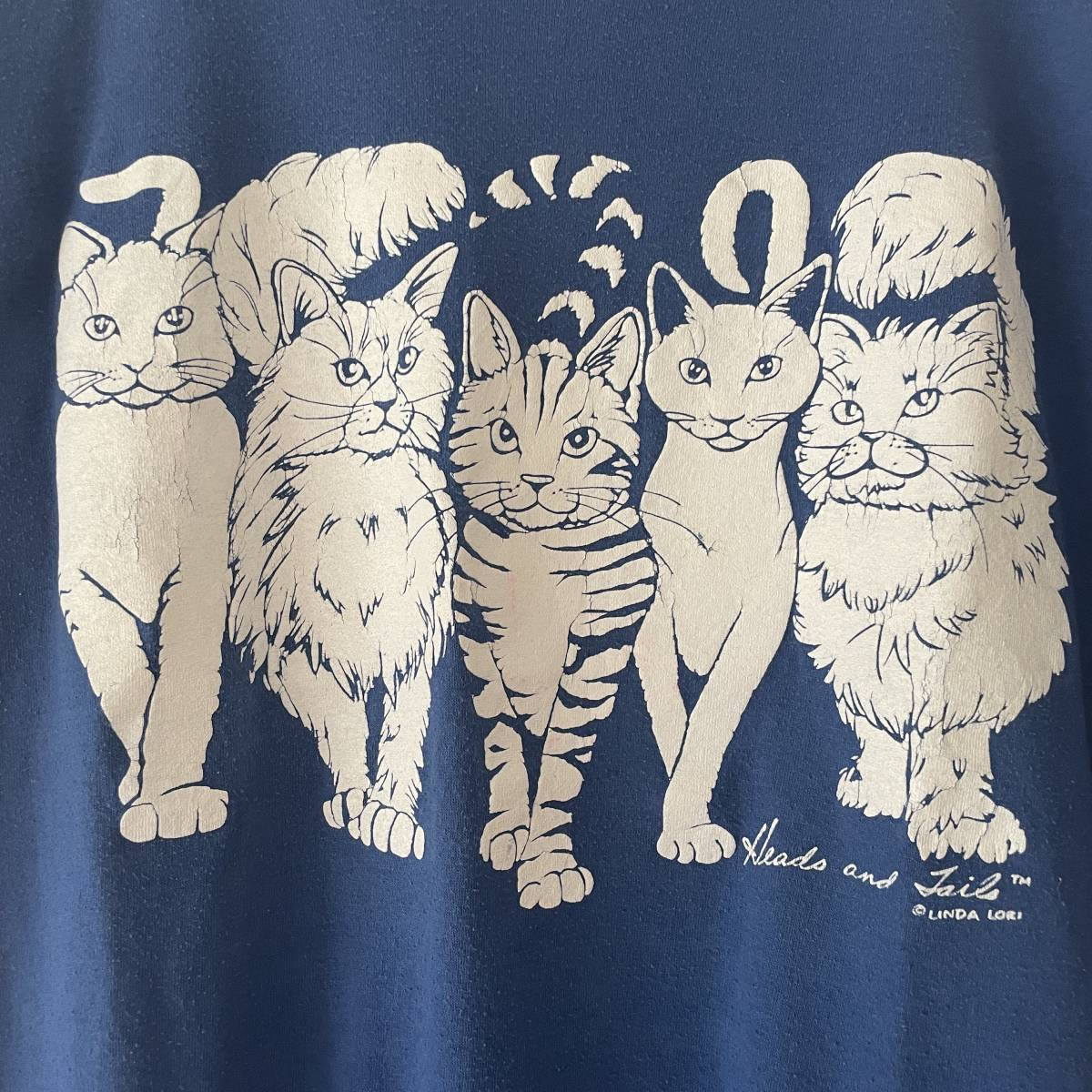 90's JERZEES Cat print tee by LINDA LORI made in USA 猫 T 90's JERZEES Cat print tee by LINDA LORI made in USA 猫 T