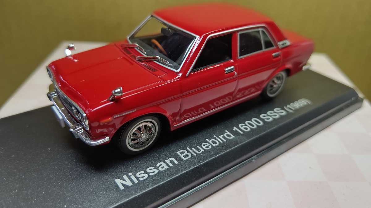 100円スタート Nissan Bluebird 1600 SSS 1969年 日産 ブルーバード SSS スケール 1/43 国産名車コレクション_画像1