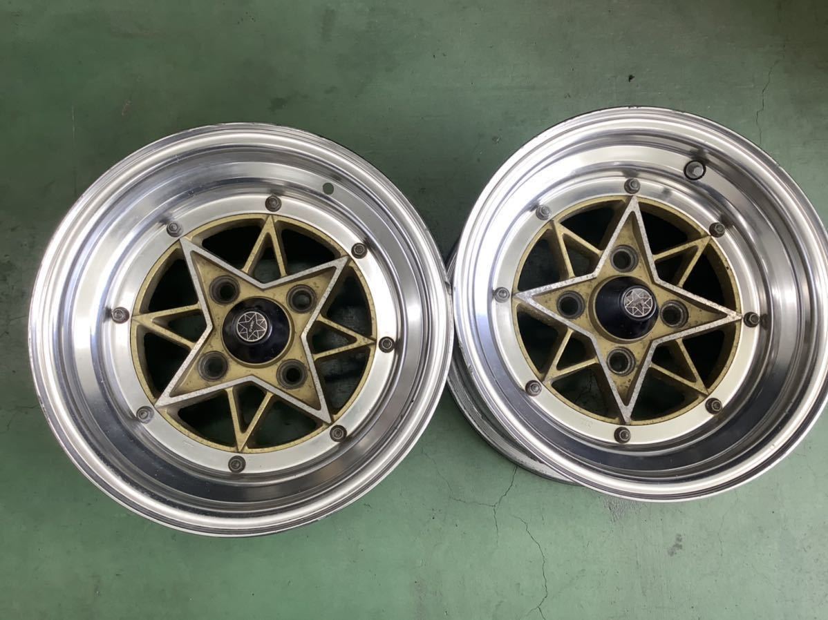 旧車 WORK スターシャーク 深リム 絶版 アルミホイール 8J -14インチ