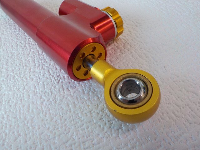 B goods special price *0*1 point only! all-purpose high quality for motorcycle steering damper red × gold 4-8/3(3)