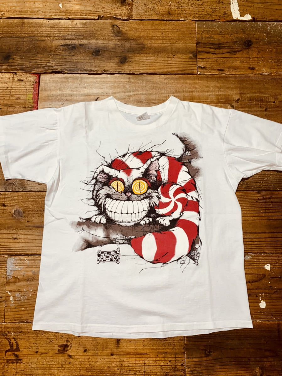 90s チェシャ猫 Tシャツ ANDAZIA 不思議の国のアリス Tシャツ