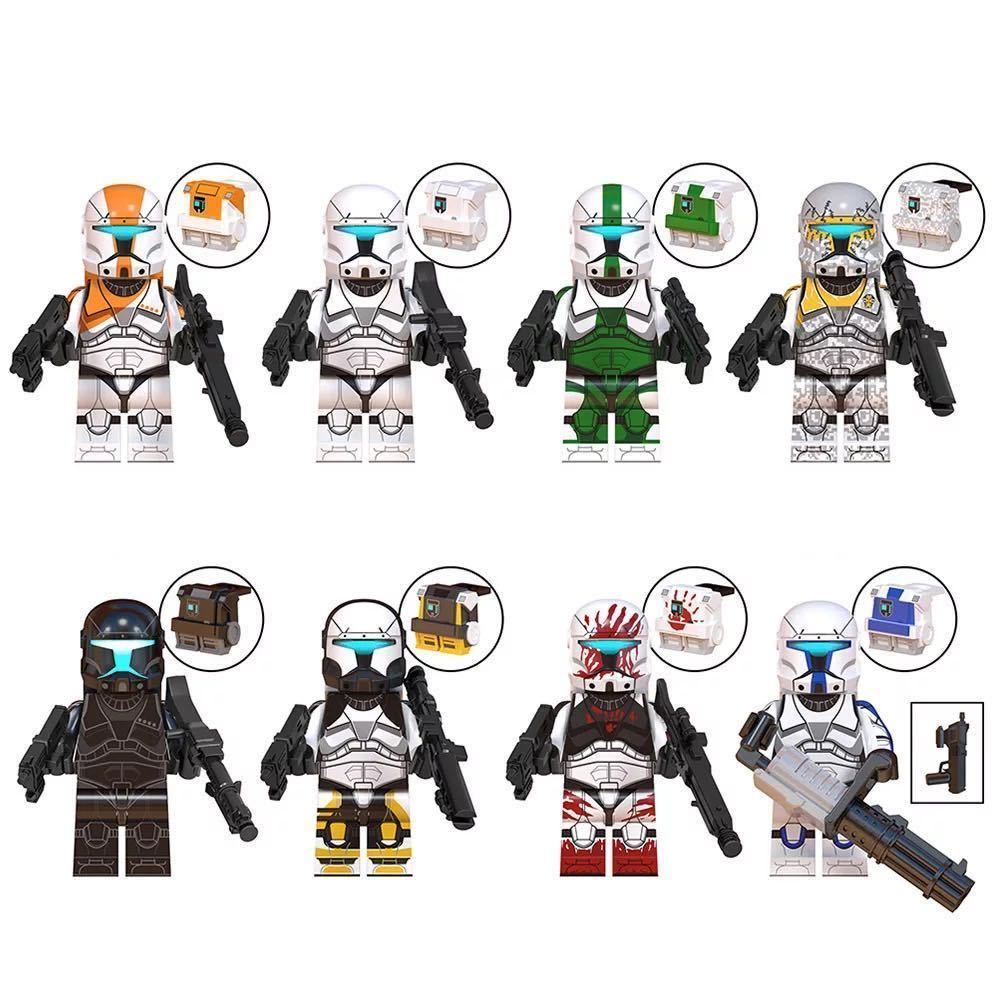 レゴ互換 スターウォーズ デルタ分隊&クローン・コマンドー部隊 8体セット/ミニフィグ ブロック カスタム/クローン・トルーパー 激安初売 お得 カスタム レゴ スターウォーズ デルタ分隊 クローンコマンドー 知育玩具