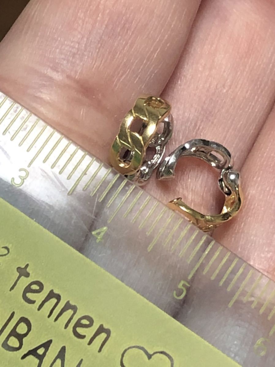 美品 k18 喜平 ピアリング 18金 WG YG ホワイトゴールド イエロー
