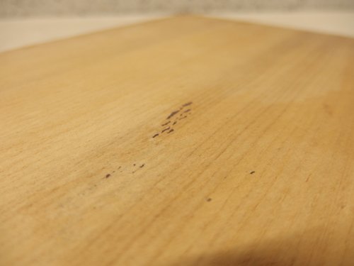 0820325s【昭和レトロ 木製 まな板】45×22.4×H3.1cm程度（持ちて含まず）中古品/木工/木の材質不明_画像6