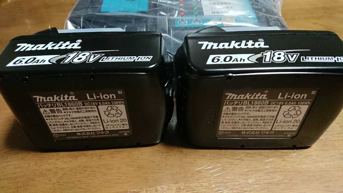 人気総合 18V 純正 バッテリー makita 6.0Ah 2個 BL1860B 工具/メンテナンス