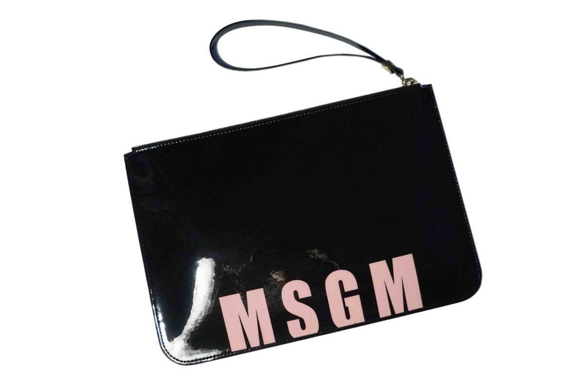C865.. MSGM M e fibre - M milano limitation direct buying attaching multi-purpose clutch bag bag black pink Logo woman lady's new goods 