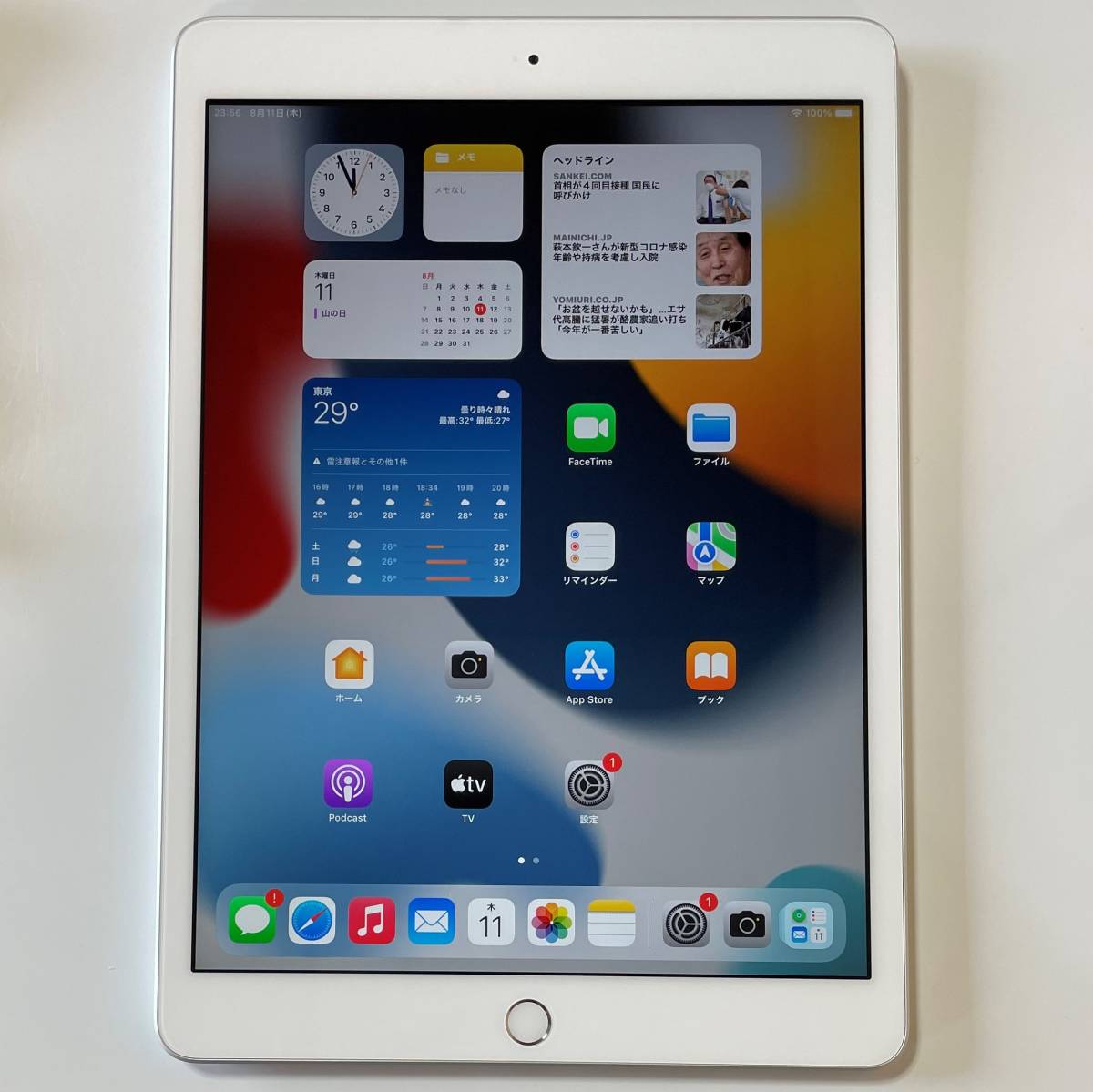 Apple iPad (第7世代) シルバー 32GB MW752J/A Wi-Fiモデル A2197 アク