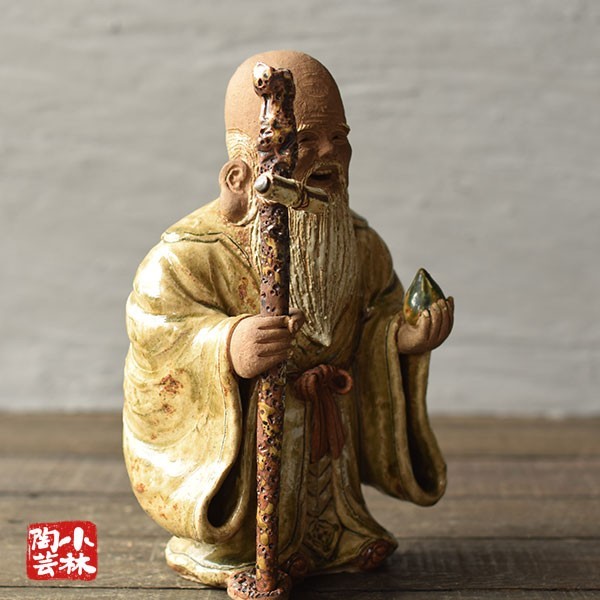 やきもの人形 七福神 福禄寿 陶器製 曾風作 やきもの人形 七福神 福禄寿 陶器製 曾風作