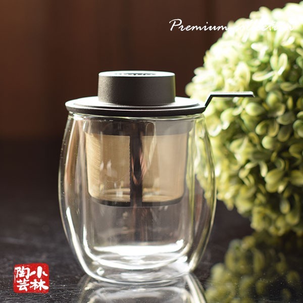 フィナム FINUM 耐熱ガラス 茶こし付き 二層グラス_画像3