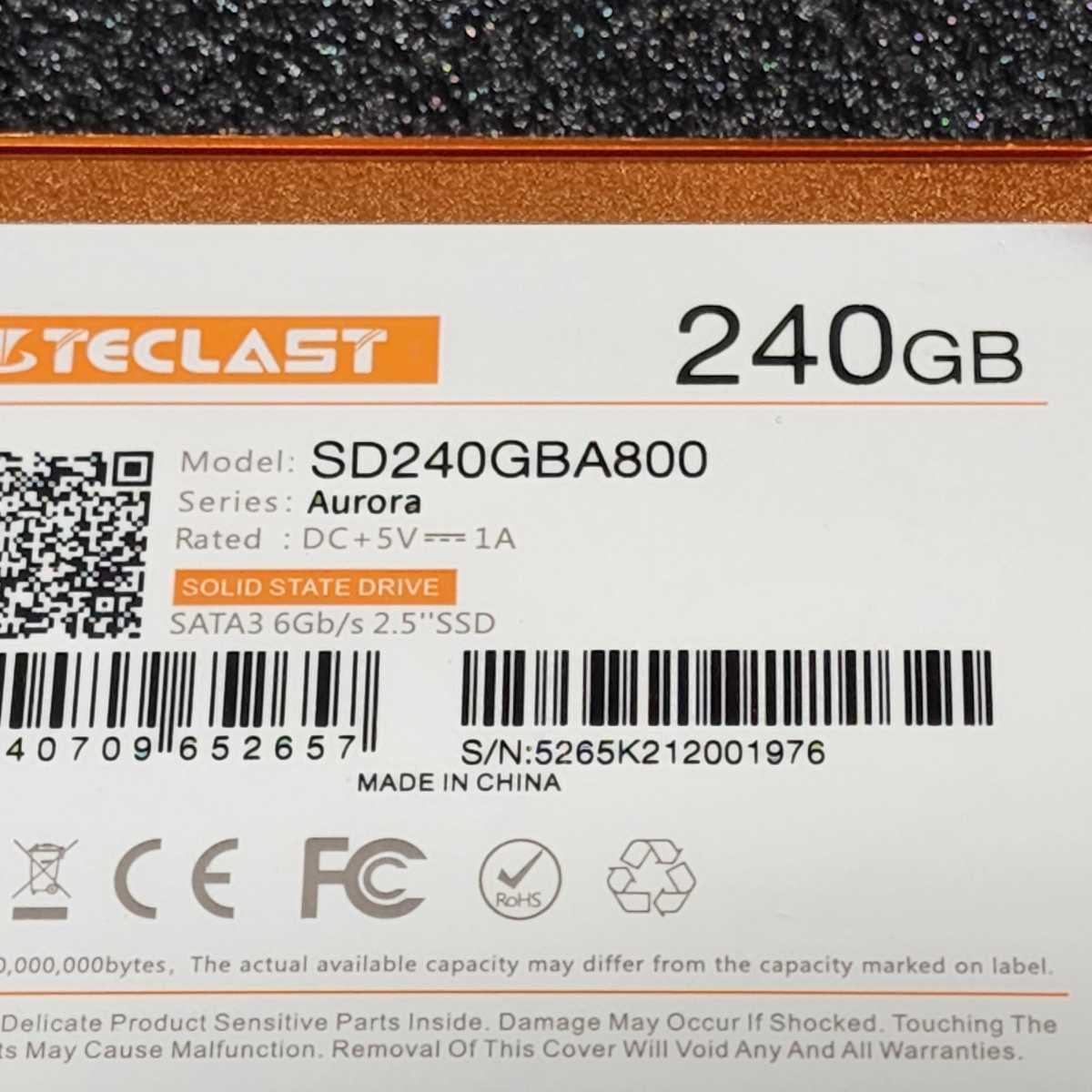 TECLAST SD240GBA800 240GB SATA SSD 正常品 2.5インチ内蔵SSD フォーマット済み PCパーツ 動作確認済み 250GB 256GB
