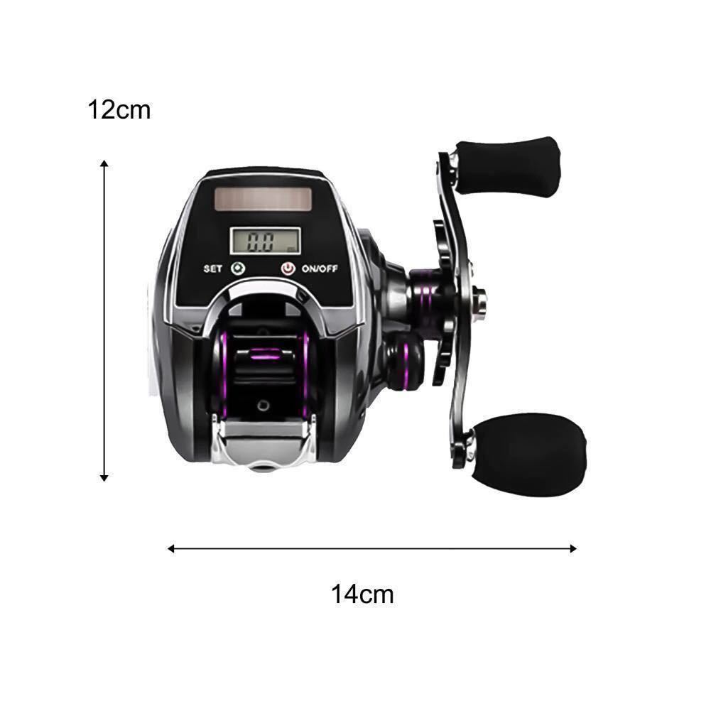 イカ鯵BEARKING 新型ベイトリール デジタル カウンター左手 右手ブラック、パープル ディスプレイ 8.0:1 キャスティングデジタルエギ。。。_画像7