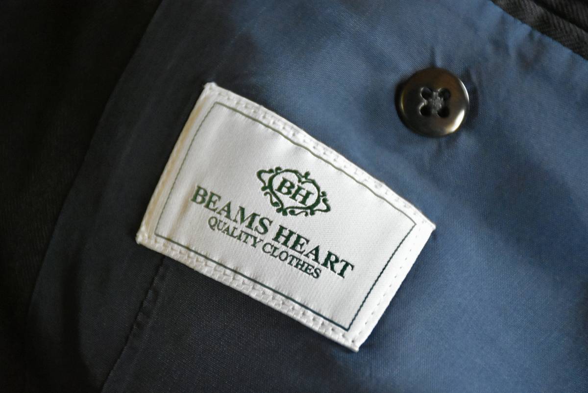 希少 日本製 高級 BEAMS ビームス ring jacket リングヂャケット製 セットアップ スーツ ウール100% ネイビー 2Bジャケット 42 _画像4