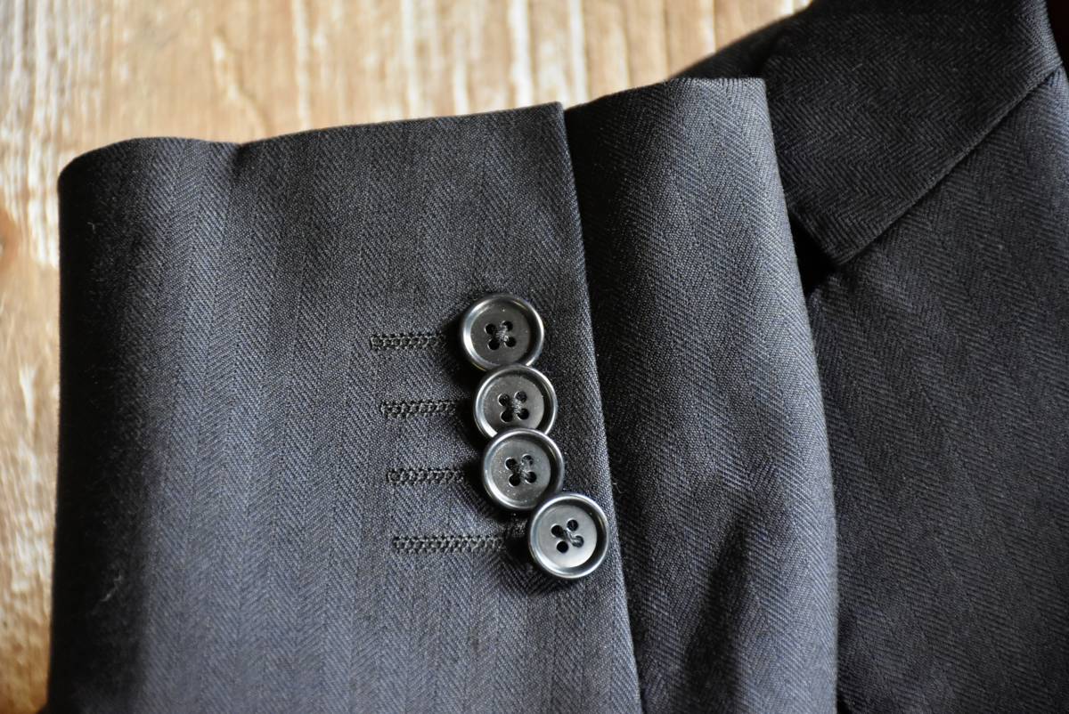 希少 日本製 高級 BEAMS ビームス ring jacket リングヂャケット製 セットアップ スーツ ウール100% ネイビー 2Bジャケット 42 _画像3