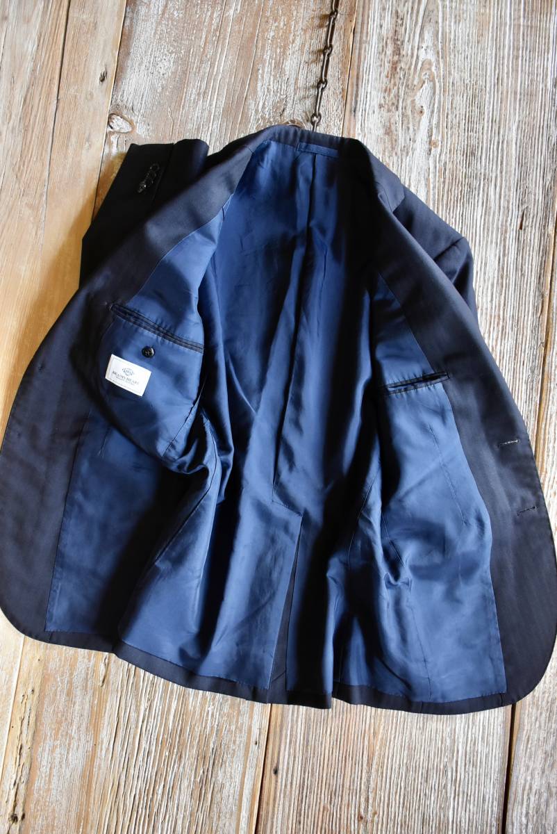 希少 日本製 高級 BEAMS ビームス ring jacket リングヂャケット製 セットアップ スーツ ウール100% ネイビー 2Bジャケット 42 _画像5