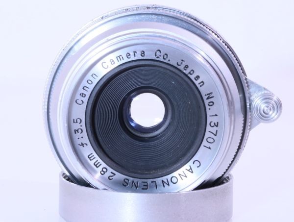 希少良品 Canon 28mm F/3.5 ライカL39,ファインダー、ケース付