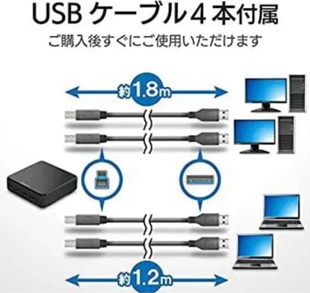 エレコム　ELECOM　USB3.0 対応 切替器　U3SW-T4