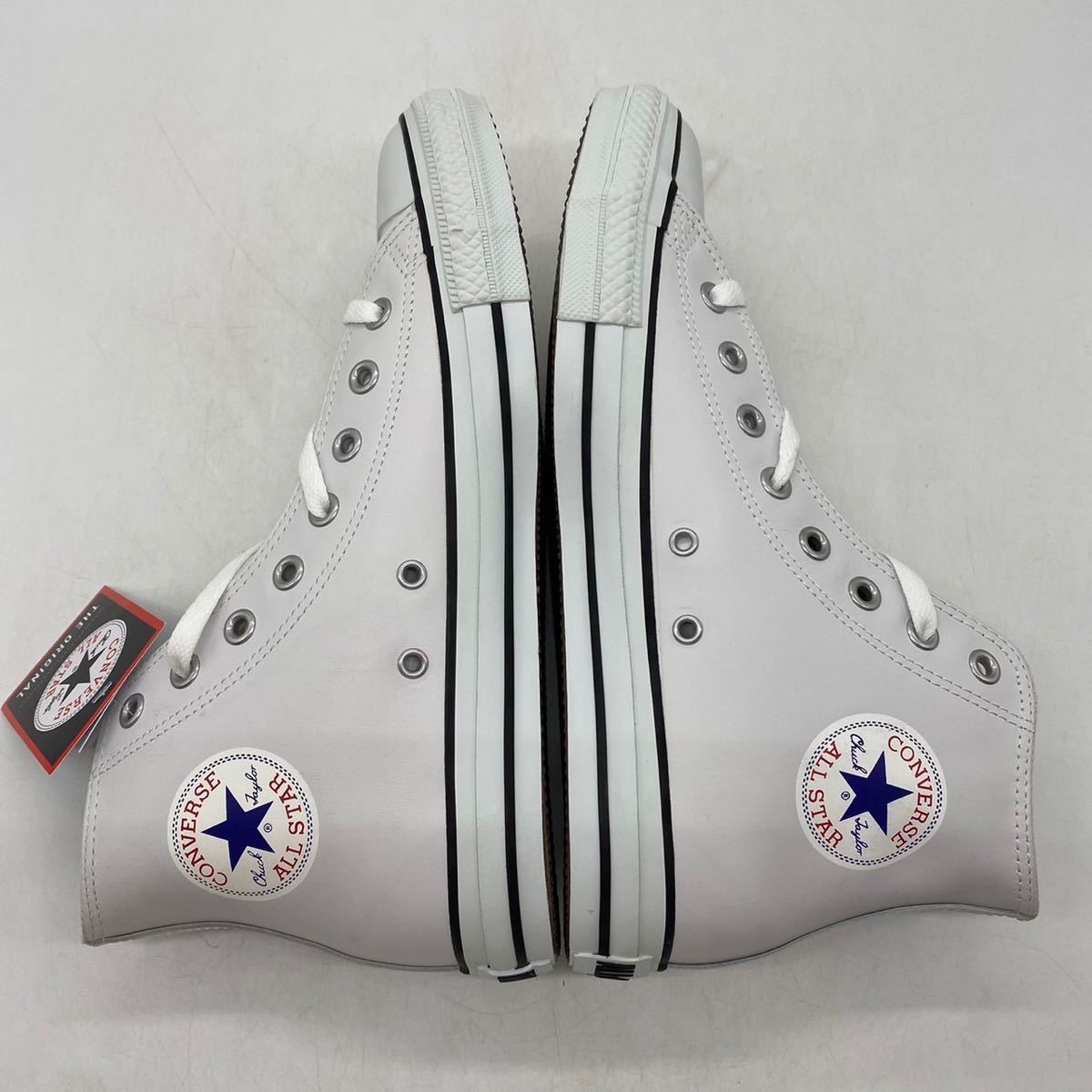 【27.5cm】新品 CONVERSE LEA ALL STAR HI WHITE コンバース レザー オールスター ハイ ホワイト (1B907) 3361_画像4