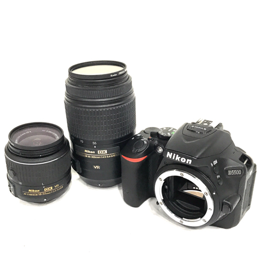 1円 Nikon D5500 DX VR AF-S NIKKOR 18-55mm 1:3.5‐5.6 GⅡ 55-300mm 1