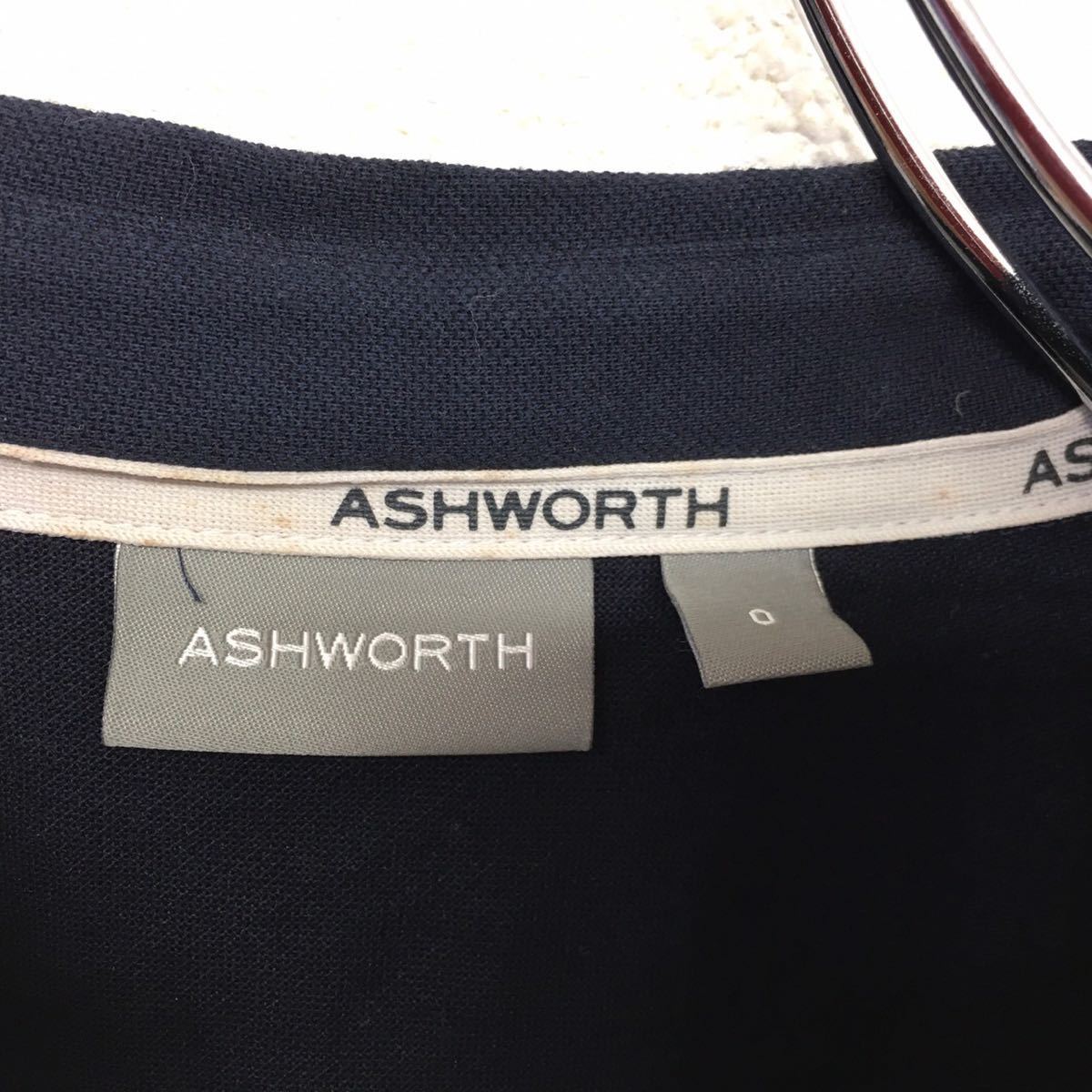 ASHWORTH　アシュワース　半袖ゴルフシャツ　0号　メンズ　Mサイズ相当　ネイビー_画像6