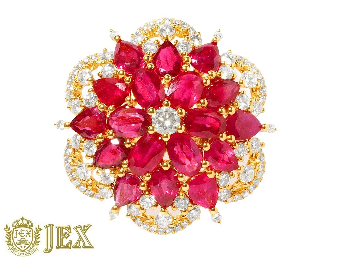 新品同様 Ruby K18ルビー NO.47181 ダイヤモンドリング ルビー 新品同様 Ruby K18ルビー NO.47181 ダイヤモンドリング ルビー