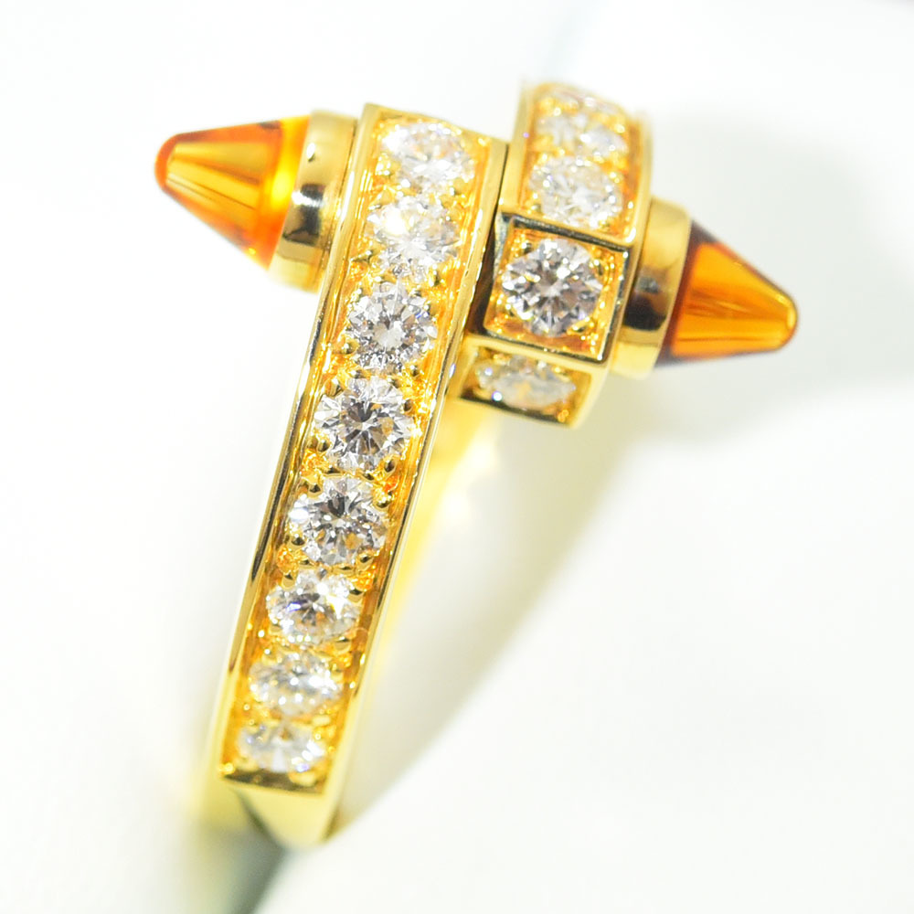 カルティエ リング メノット Cartier 指輪 カラーストーン ダイヤモンド K18 750 #54 約14.5号 新品仕上げ 中古_画像3