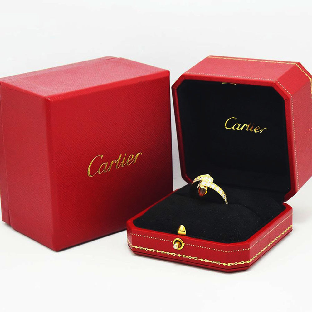 カルティエ リング メノット Cartier 指輪 カラーストーン ダイヤモンド K18 750 #54 約14.5号 新品仕上げ 中古_画像8