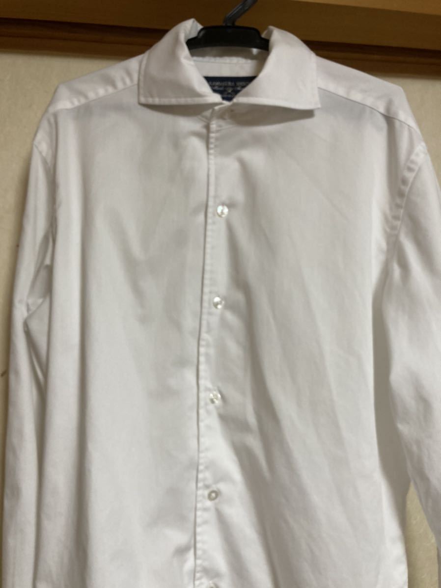 鎌倉シャツ 白無地 kamakura shirts made to measure パターンオーダーシャツ　ホリゾンタルカラー　サイズSからMくらい_画像5