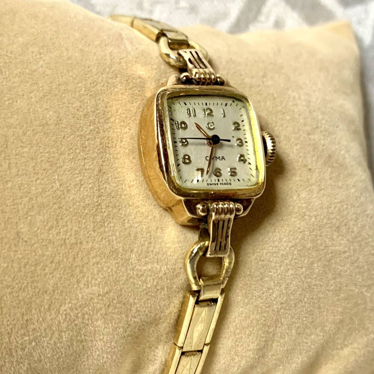 OH settled operation goods [ Cima /CYMA] lady's wristwatch K1813.2g antique Vintage hand winding machine wristwatch rare 