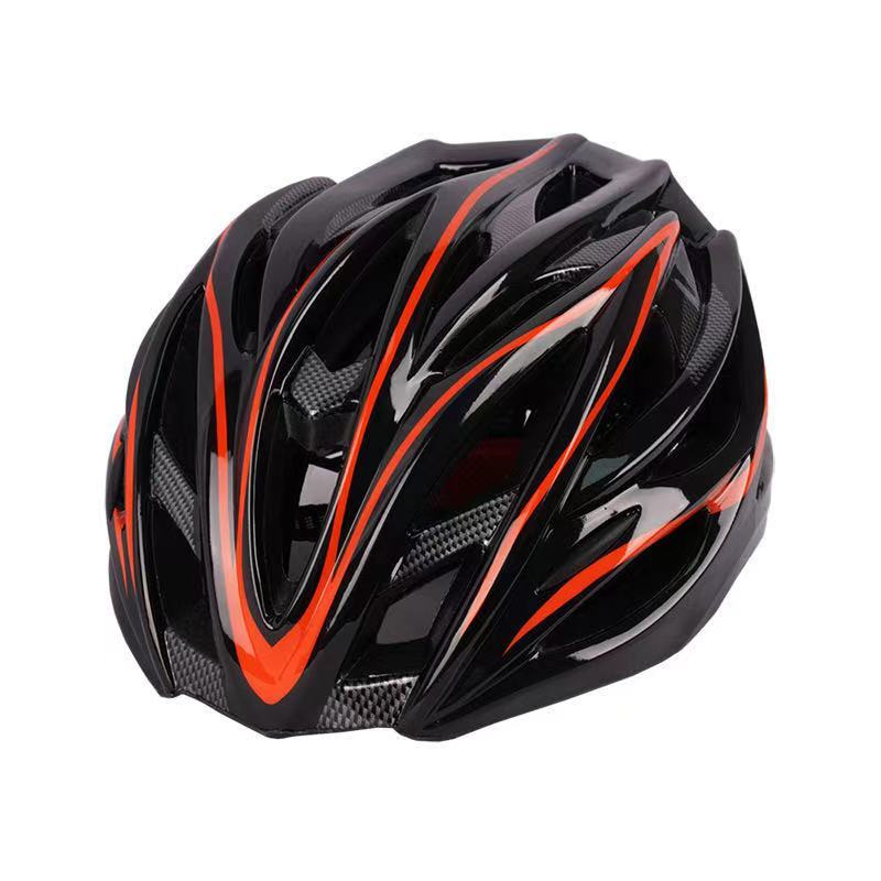 533円 【後払い手数料無料】 黒×赤 L 自転車 ヘルメット 軽量 通気 高剛性 流線型 調整可能 大人