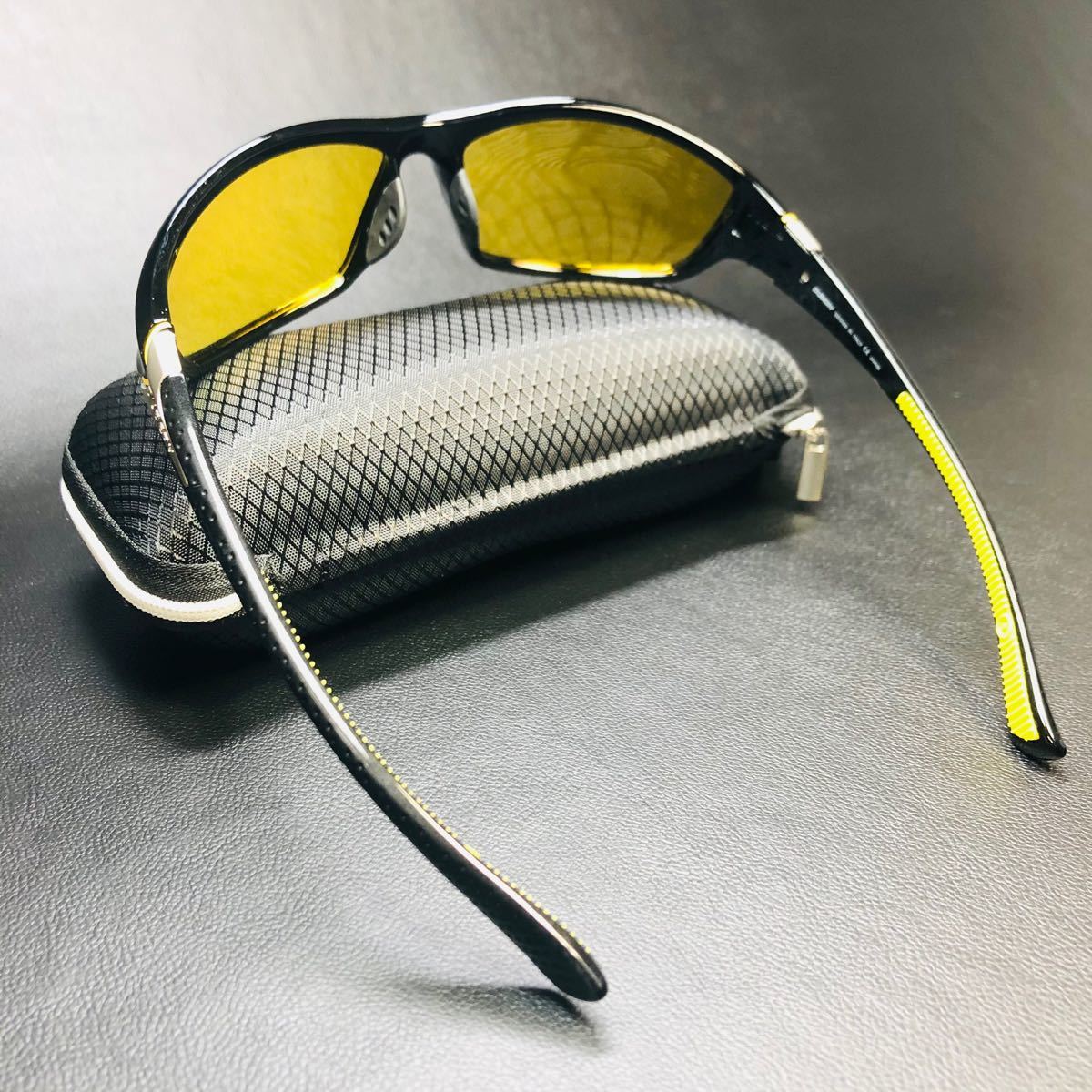 DUBERY サングラス 偏光グラス UV400 軽量 車 アウトドア 黄色 超軽量 スポーツサングラス