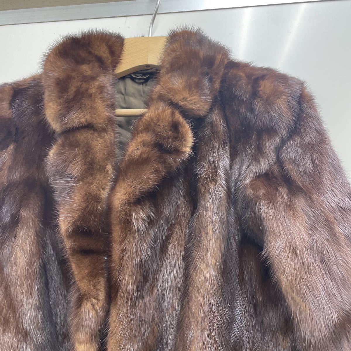 激安の MINK ミンク 毛皮 ロング コート ブラウン リメイクにも - www