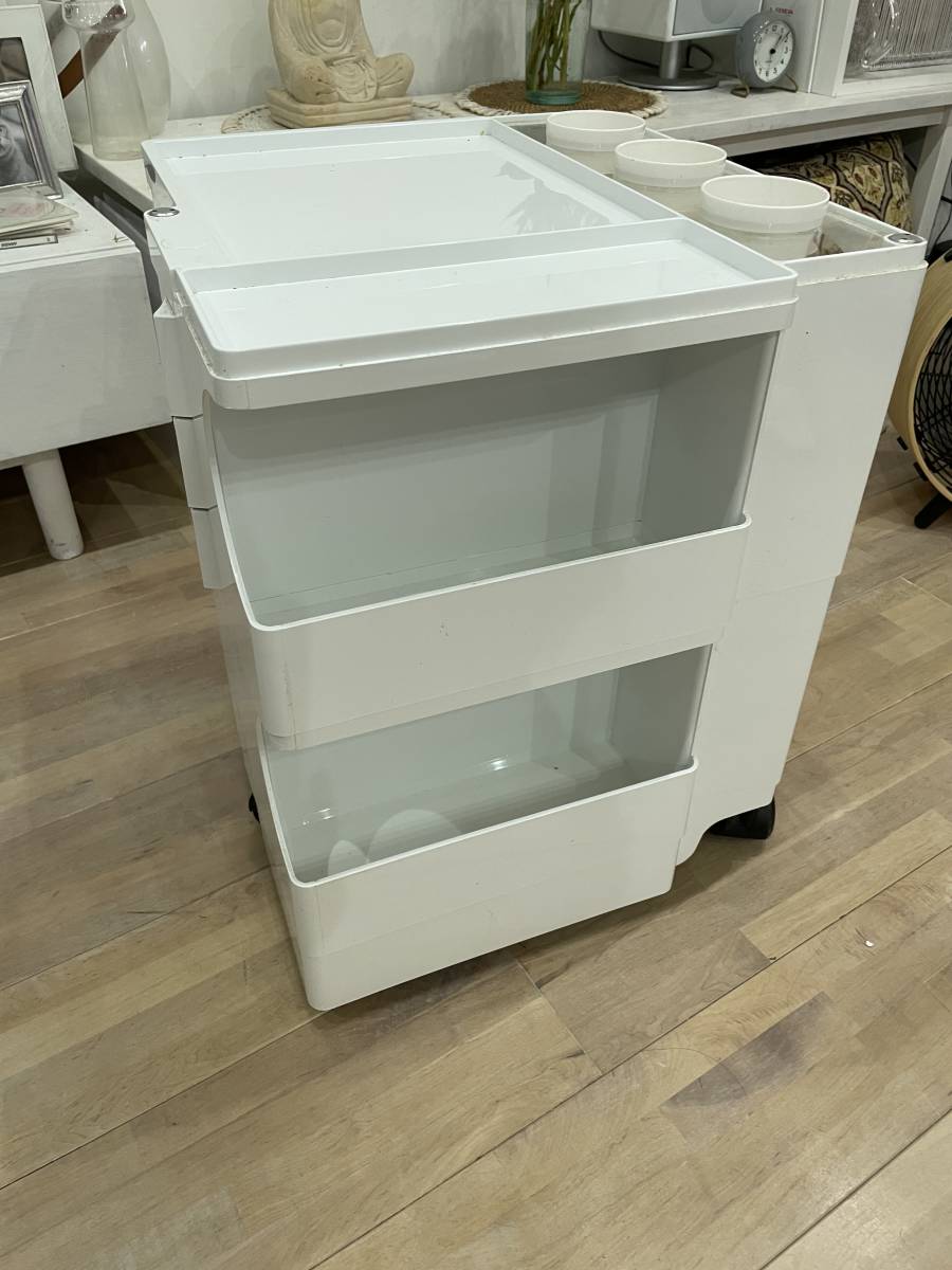 NATSU様専用 ボビーワゴン 2段2トレイ ホワイト キャニスター付き-