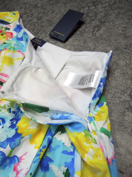  unused goods Ralph Lauren floral print skirt * lady's M degree / mini height / total pattern / spring summer 