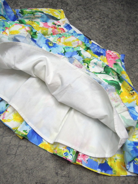  unused goods Ralph Lauren floral print skirt * lady's M degree / mini height / total pattern / spring summer 