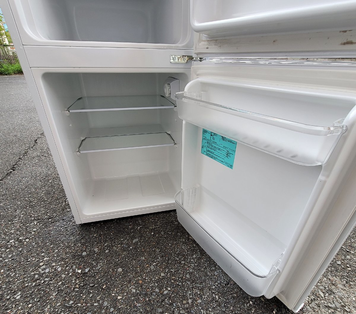 ※ O ※ Haier ハイアール JR-N91K 小型 冷蔵庫 2ドアタイプ 91L 冷凍冷蔵庫 コンパクト 一人暮らし 2015年 ※ I-1281 ※_画像4