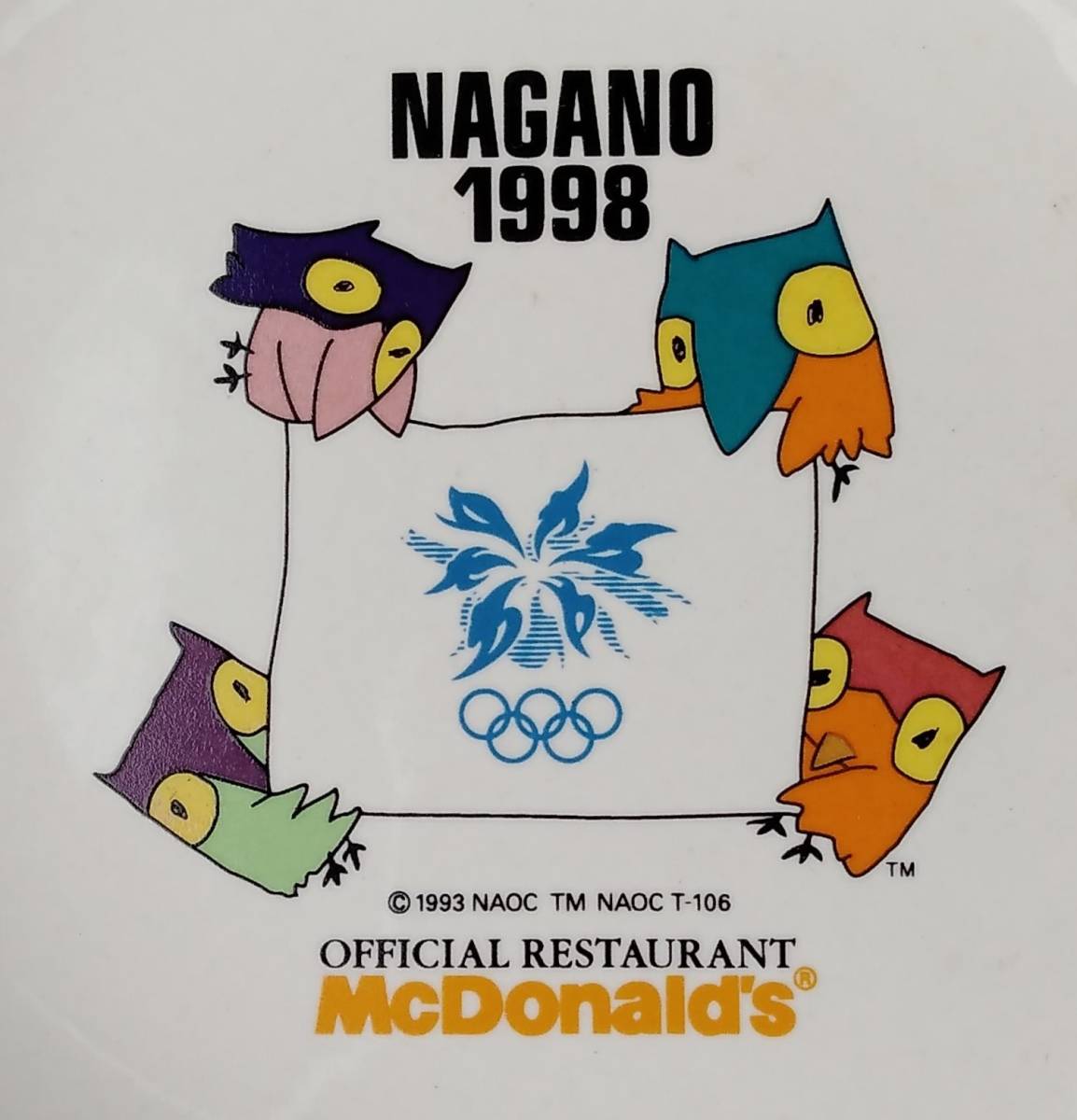  Nagano Olympic Nagano . колесо McDonald's Mac средняя тарелка plate пакет с ручками есть 