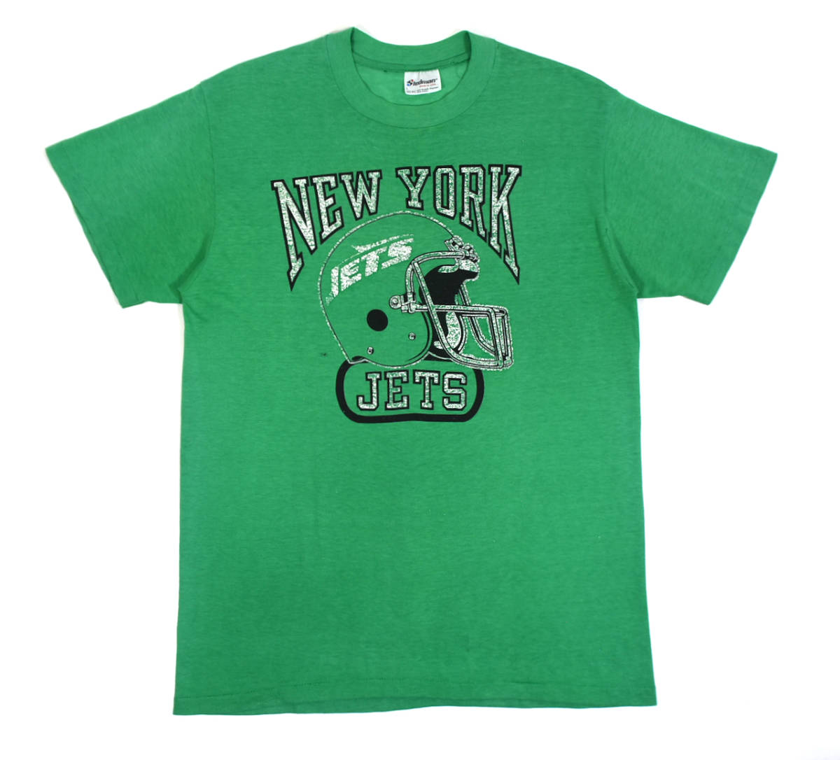 【楽天カード分割】 USA製 1980s NEW YORK JETS S/S Tee L Green ヴィンテージ半袖Tシャツ ニューヨークジェッツ フットボール 緑 文字、ロゴ 【楽天カード分割】 USA製 1980s NEW YORK JETS S/S Tee L Green ヴィンテージ半袖Tシャツ ニューヨークジェッツ フットボール 緑 文字、ロゴ