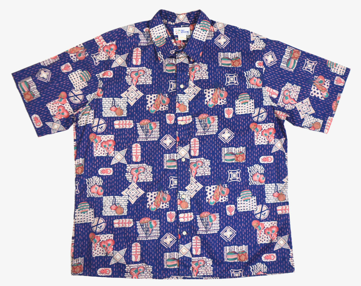 希少サイズ 1990s reyn spooner Cotton aloha shirts XXL TAILORED IN HAWAII オールドレインスプーナー コットンアロハシャツ 総柄_画像1