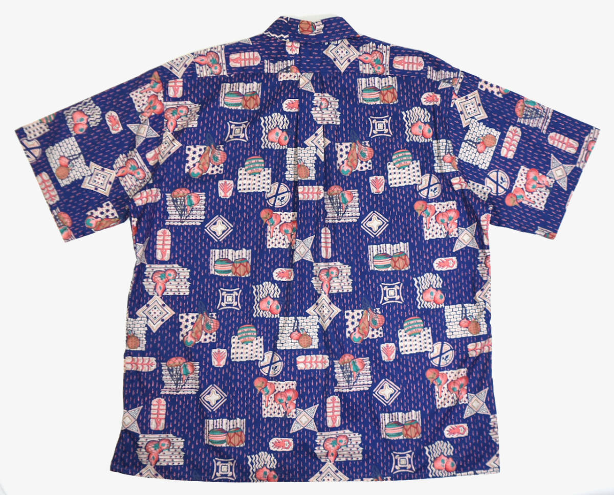希少サイズ 1990s reyn spooner Cotton aloha shirts XXL TAILORED IN HAWAII オールドレインスプーナー コットンアロハシャツ 総柄_画像2