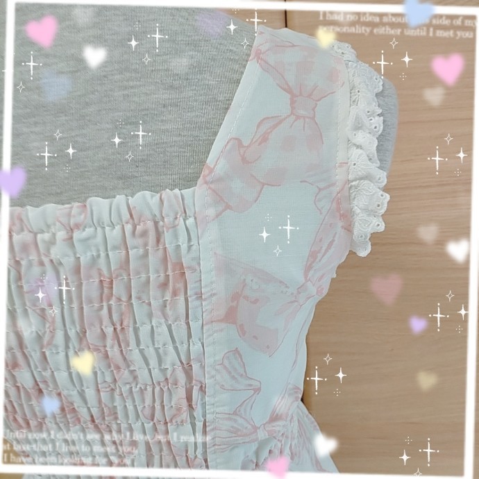 LIZ LISA リズリサ ふんわり女の子可愛いリボン柄ワンピース LIZ LISA リズリサ ふんわり女の子可愛いリボン柄ワンピース