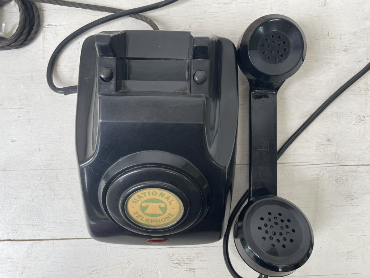 K-0196[ telephone TLT-IN Matsushita Communication Industrial corporation black telephone? antique retro Junk ]